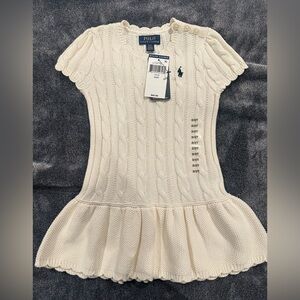 Polo Ralph Lauren Cream Cable Knit Sweater Dress